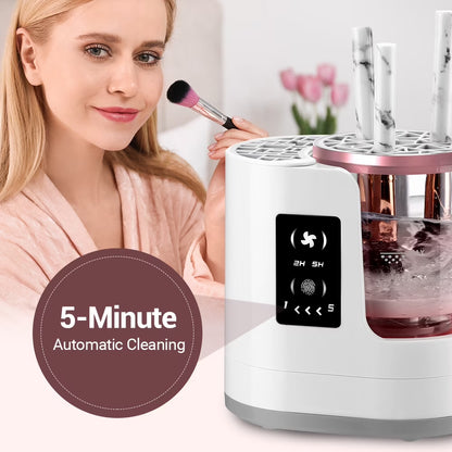 Electric Brush Cleaner with water bowl — complete in-use cleaning demonstration