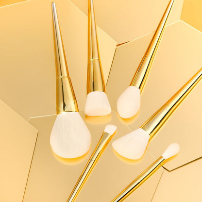 Makeup Brushes 15 Pcs,  Powder Foundation Contour Blush Concealer Eye Shadow Blending Liner Make up Brush Kit Gold-Silver