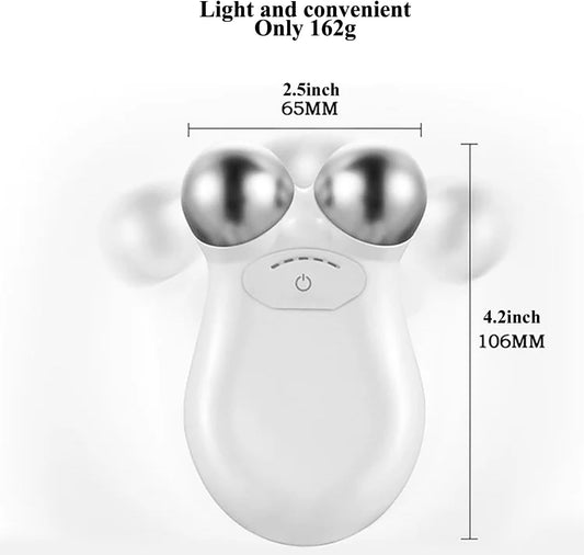 Microcurrent device used on cheek — facial lifting and firming treatment in use