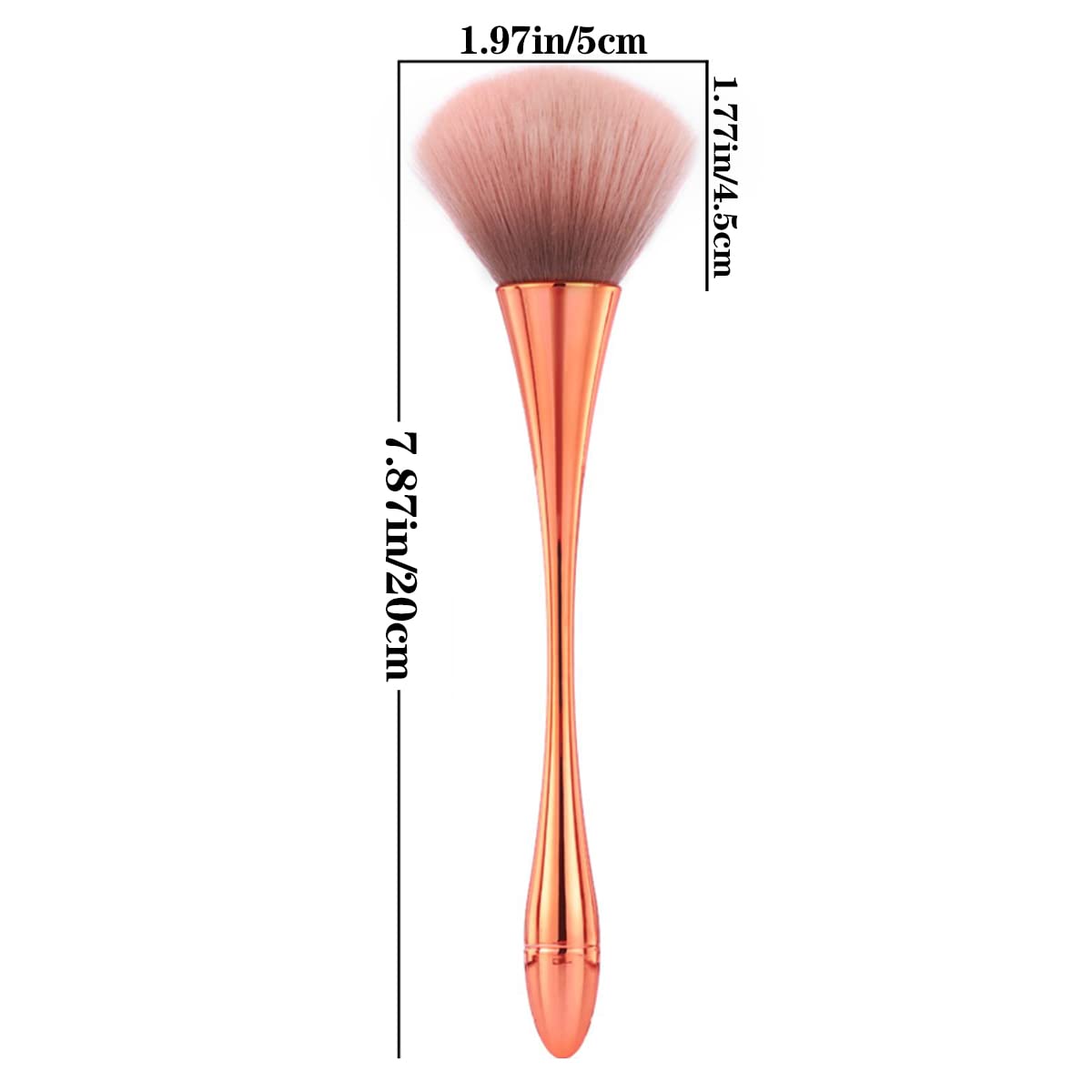 Fluffy blush brush applying color to cheek — soft dome brush blending technique