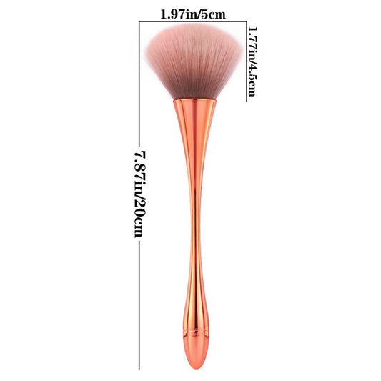 Fluffy blush brush applying color to cheek — soft dome brush blending technique