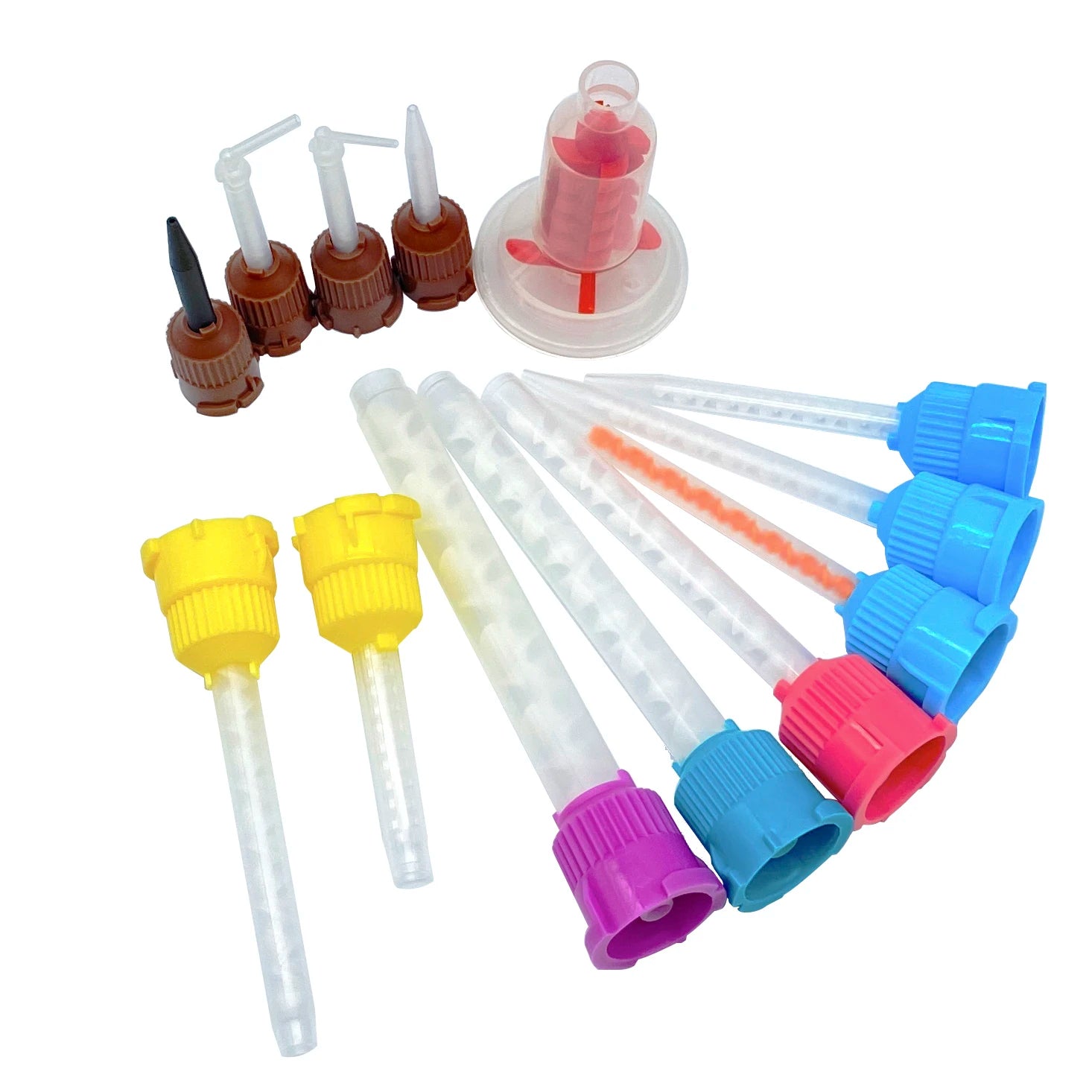 50Pcs Dental Materials Dentistry Silicone Rubber Conveying Mixing Head Disposable Impression Nozzles Mixing Tips Mixing Tube