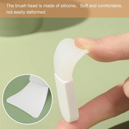Silicone applicator bristles close-up — soft flexible tips for gentle mask spreading