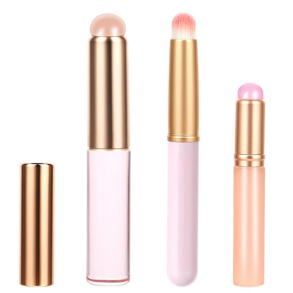 Miraveila 3-Piece Silicone Lip Brush Set — round-head applicators with protective covers