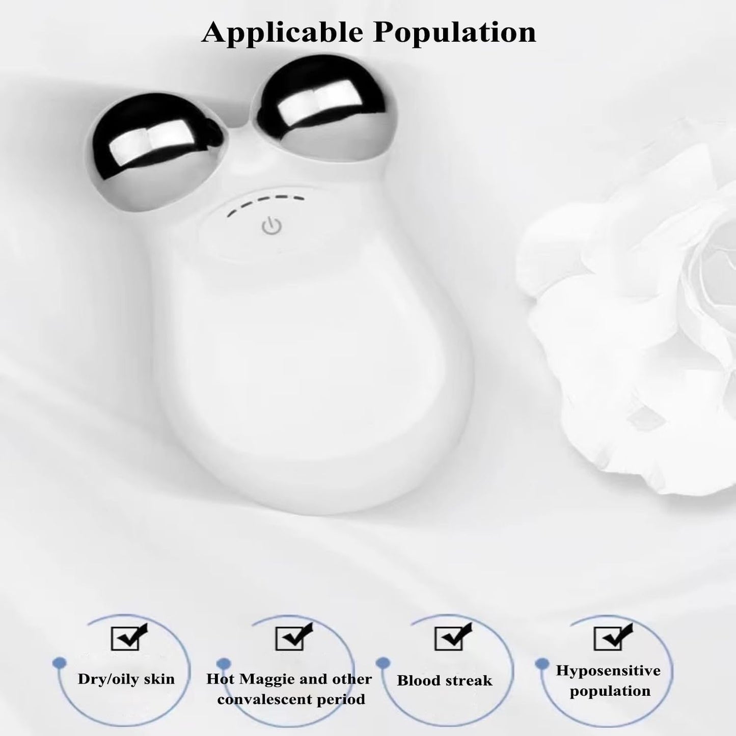 Microcurrent Facial Device,Enhances the Ability to Lift the Face and Tighten the Skin,Facial Wrinkle Equipment，White