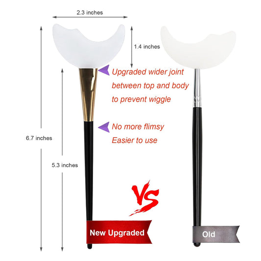 Lash shield held under lashes — protecting skin during mascara application