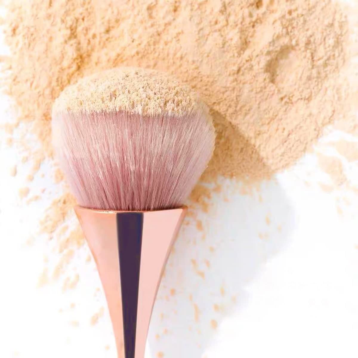 Tricolor gradient bristles close-up — pink white and purple brush tip ombre detail