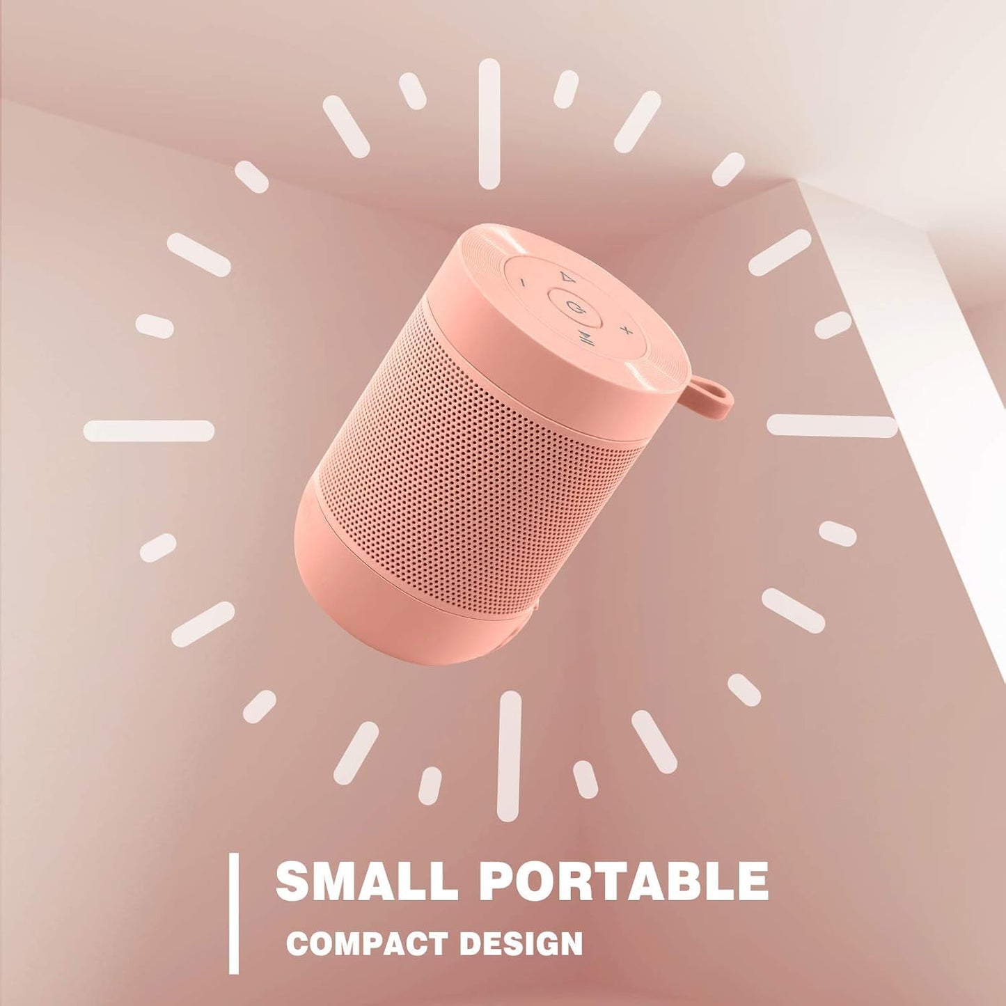 Miraveila speaker controls close-up — volume button and Bluetooth pairing detail