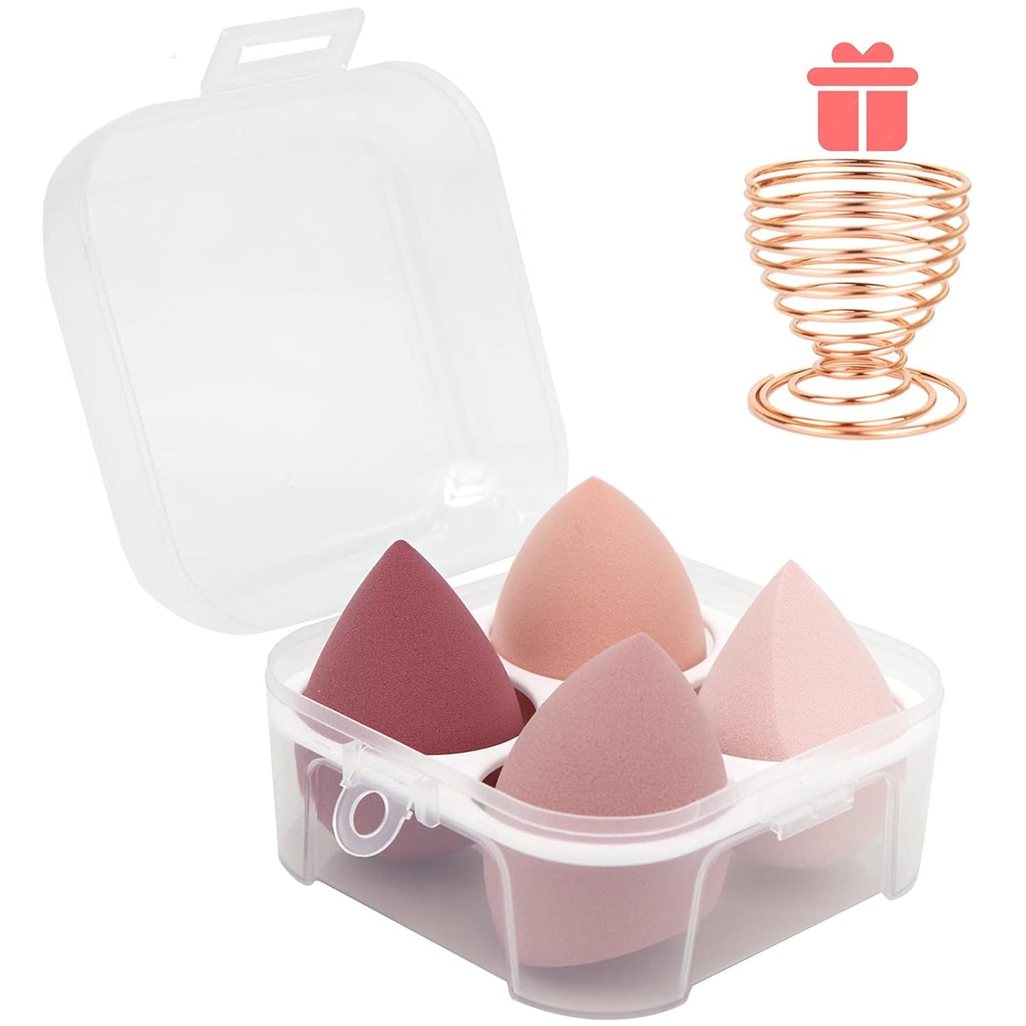Miraveila 4-Piece Makeup Sponge Set — blending sponges with stand holder and zip case