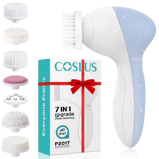 Miraveila 7-in-1 Electric Facial Cleansing Brush — rotating silicone exfoliating system