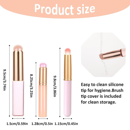Silicone lip brush applying lip color — precise round tip for lipstick and gloss