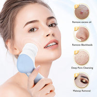 Cleansing brush attachment head close-up — silicone nubs for gentle deep cleansing