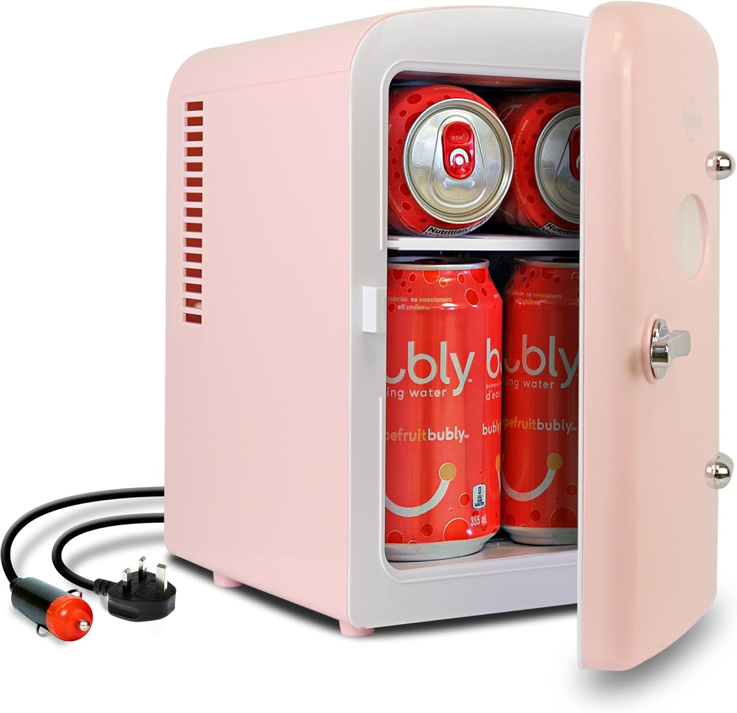 Miraveila Pink Skincare Mini Fridge — 4L retro cooler for serums and face creams