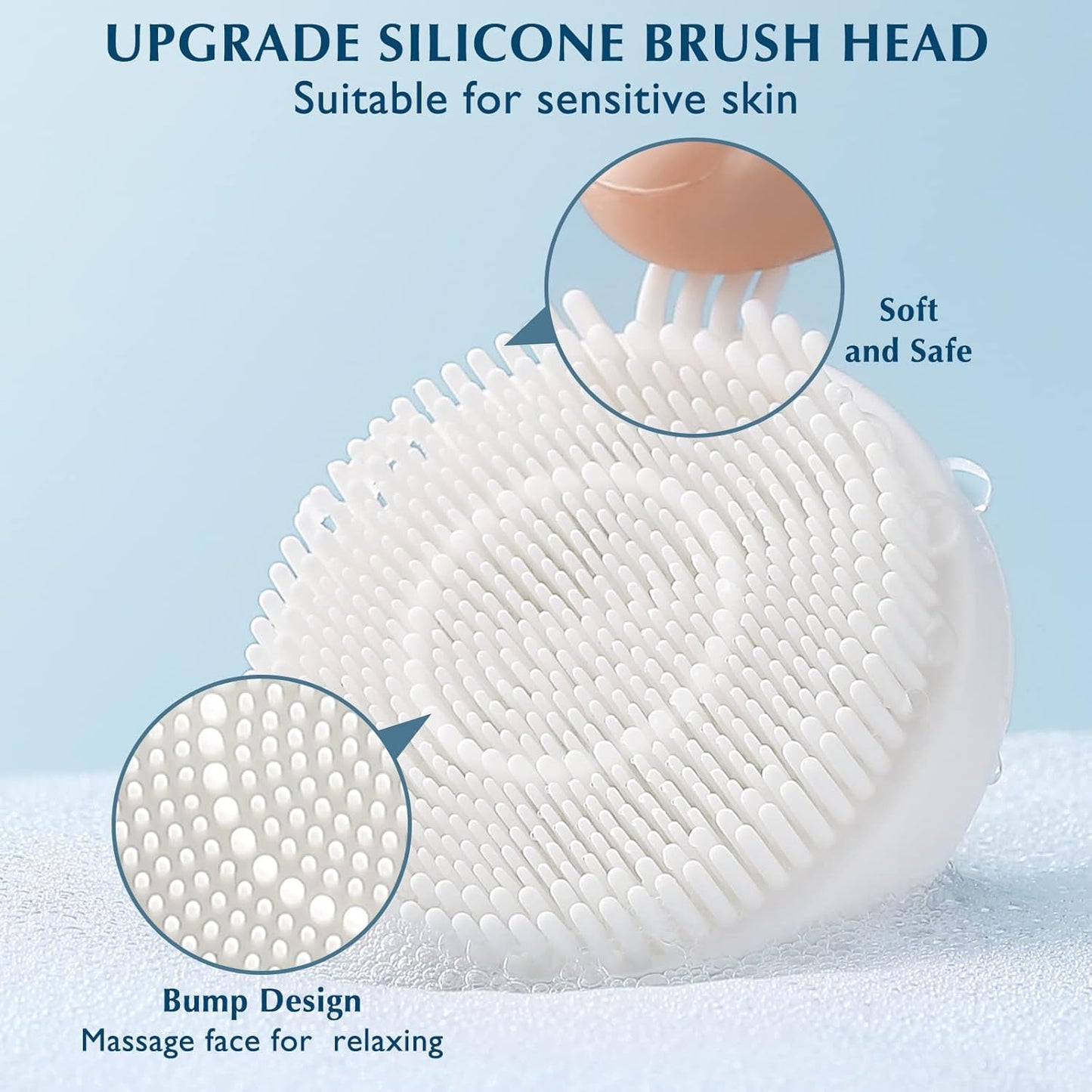 Facial Cleansing Brush Silicone Face Scrubber: 7 in 1 FBS-D Electric Exfoliating Rotating Massage Device Waterproof Deep Cleaning Exfoliation Spa Machine - Electronic Skin Care Wash System