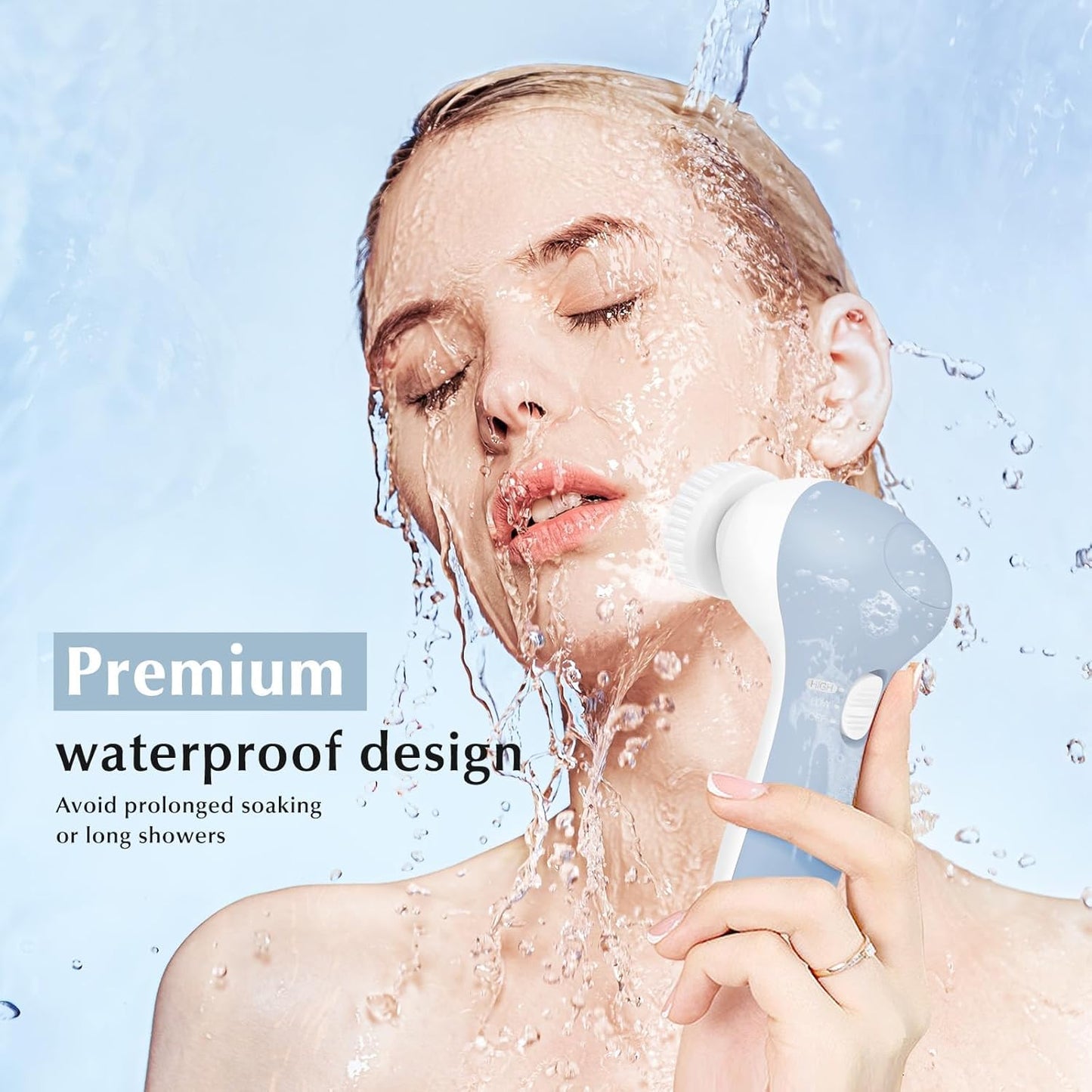 Miraveila Electric Cleansing Brush packaged — waterproof 7-mode skincare device