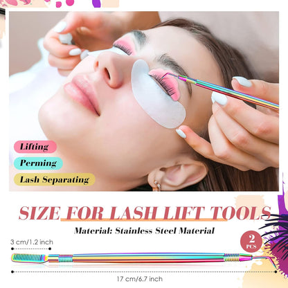 Before and after lash lift — natural lashes curled and lifted with Miraveila kit