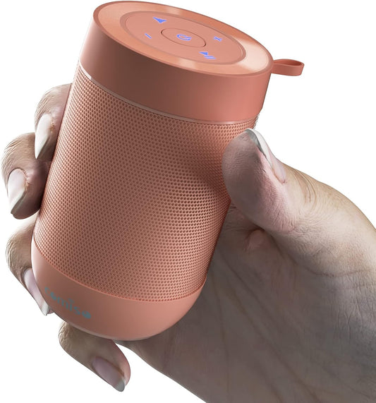 Miraveila Pink Waterproof Bluetooth Shower Speaker — 360° HD sound portable design