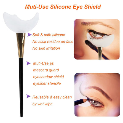 Silicone lash shield curved edge close-up — flexible guard fits all eye shapes