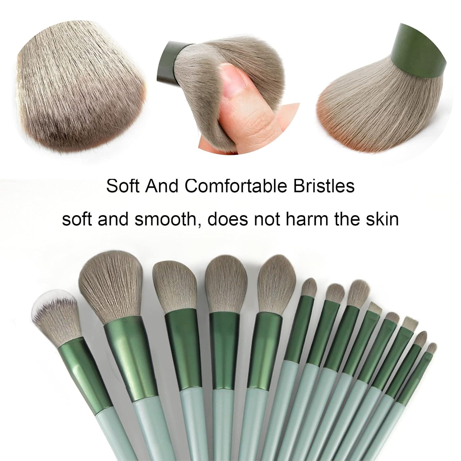 All 22 brushes fanned out — complete professional makeup brush collection displayed
