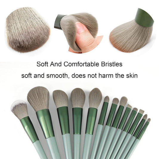 All 22 brushes fanned out — complete professional makeup brush collection displayed