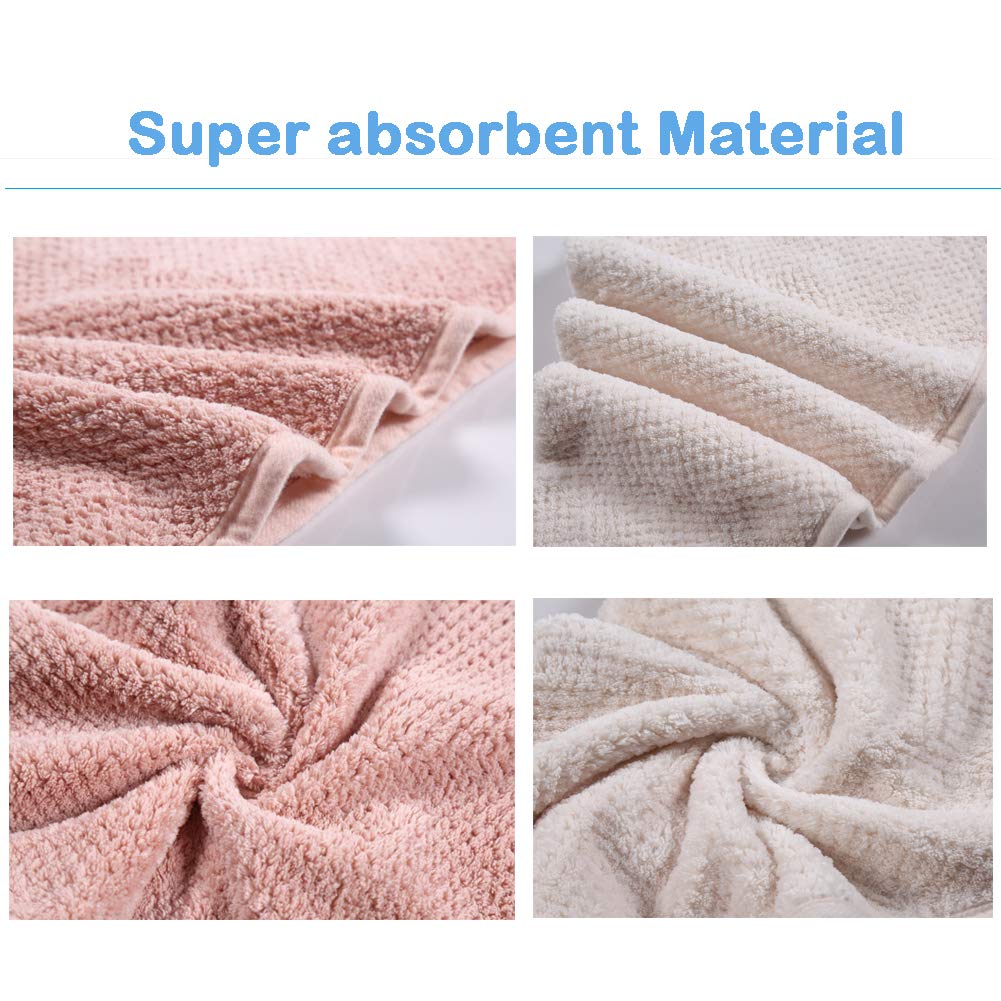 Pink and beige hair towels displayed — 2-pack color options shown together