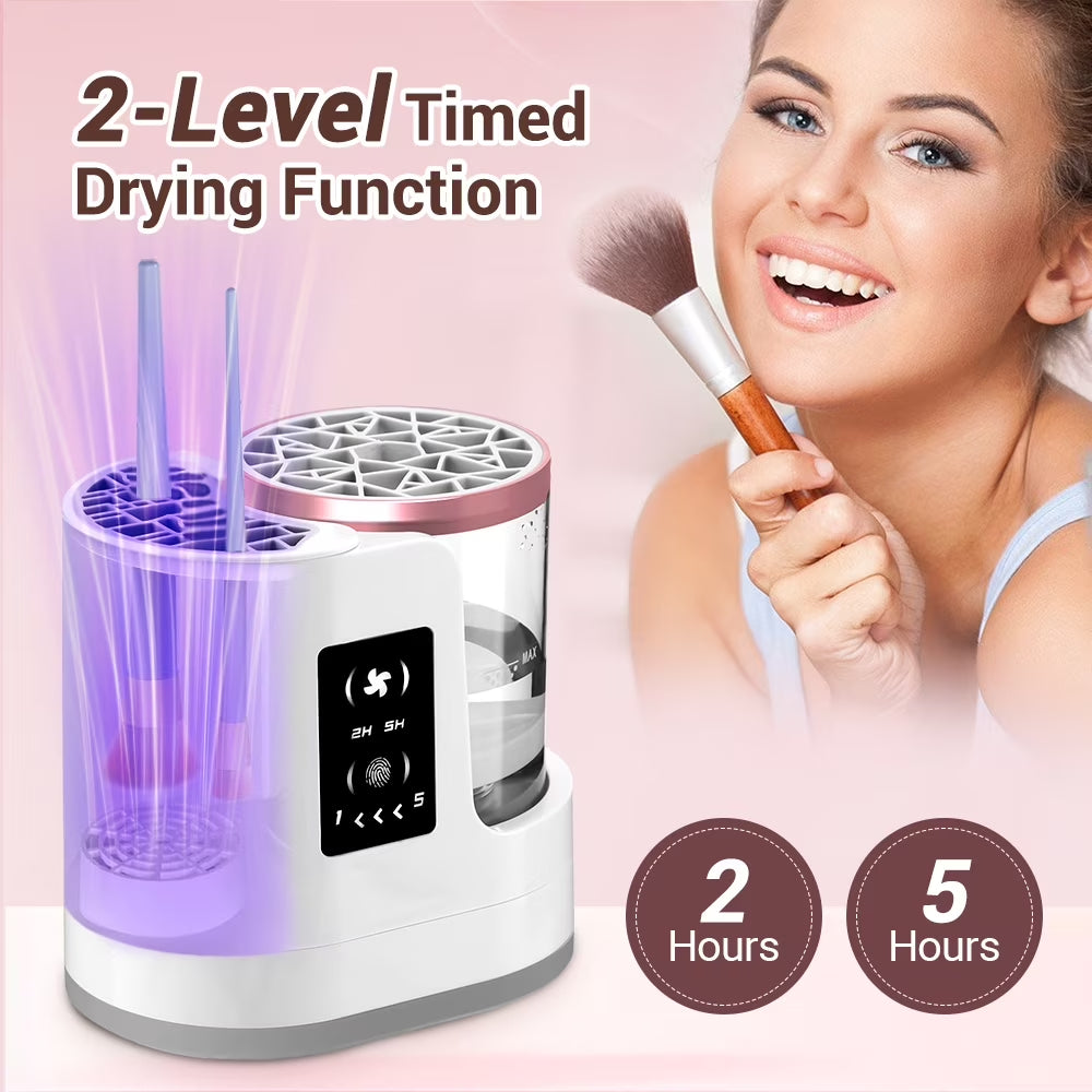 Miraveila Brush Cleaner full set — machine, collars, and accessories displayed