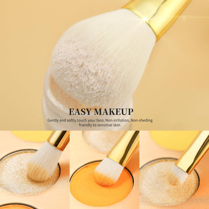 Makeup Brushes 15 Pcs,  Powder Foundation Contour Blush Concealer Eye Shadow Blending Liner Make up Brush Kit Gold-Silver