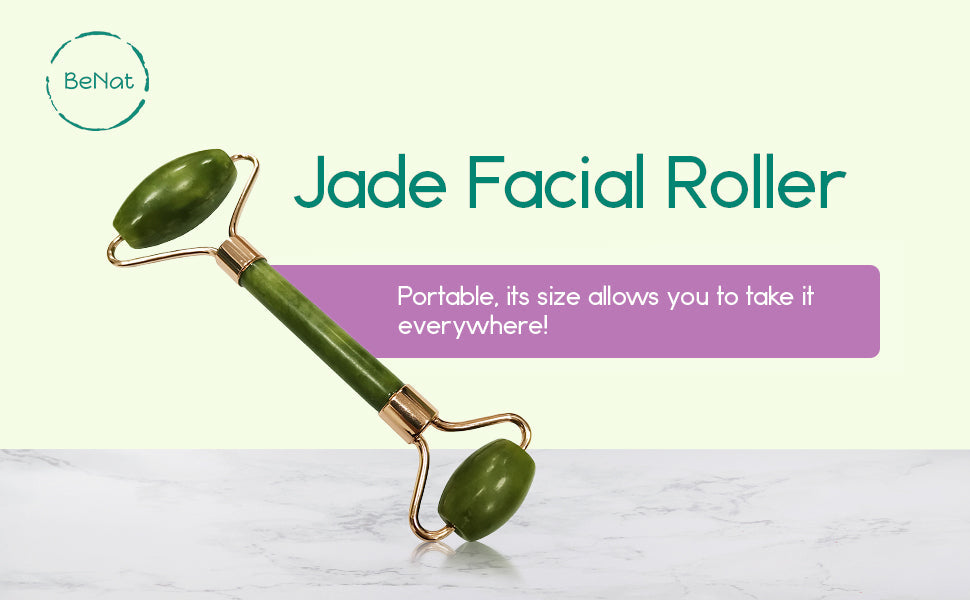 Dual-ended Jade Roller close-up — large face head and small under-eye roller detail