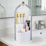 Miraveila Rotating Bell Jar Brush Organizer — dustproof with sliding lid and 3 slots