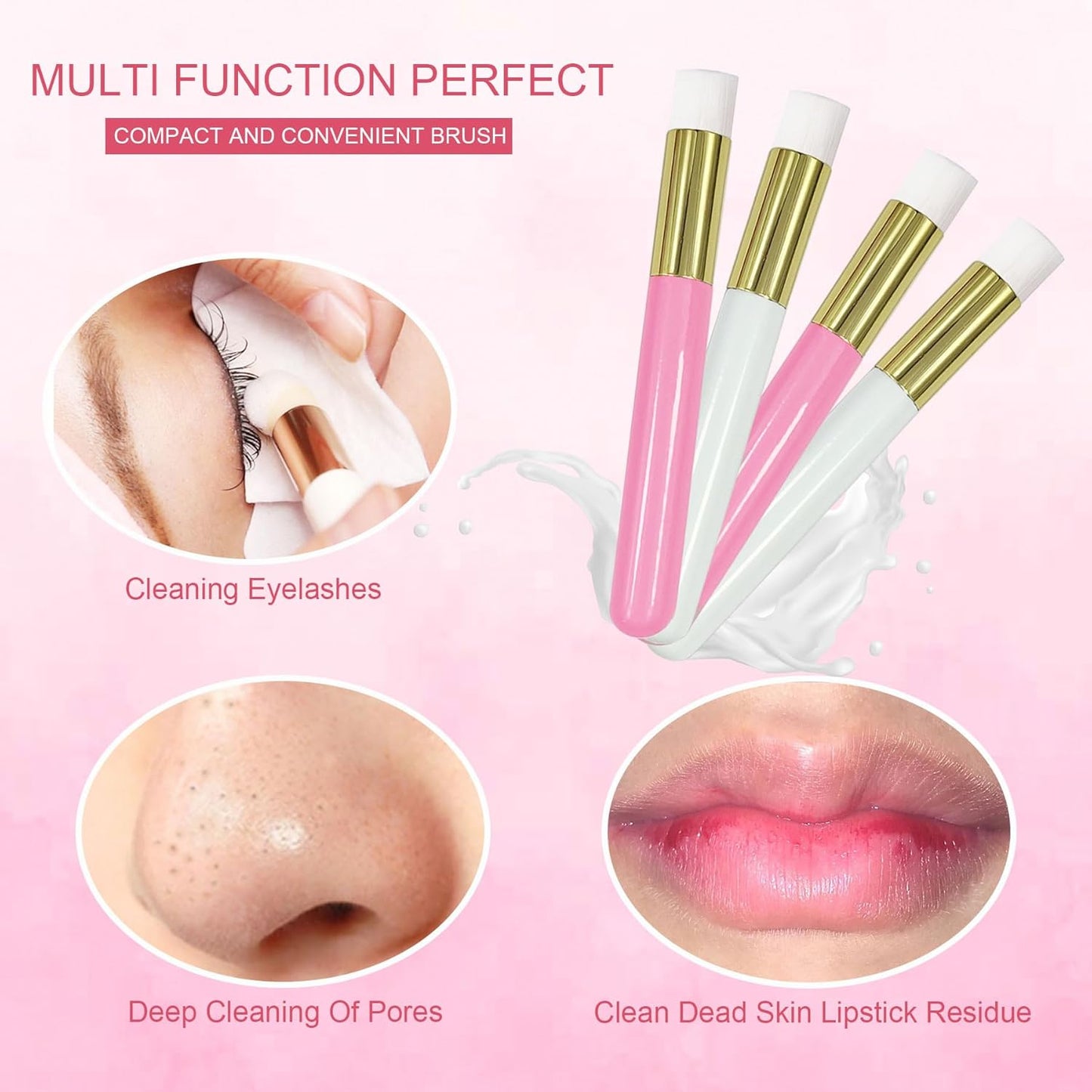 Lash and Pore Brush Set packaged — 4-piece professional lash care brush tools