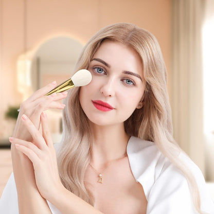 Miraveila Luxe Gold Brush Set boxed — 15-piece professional makeup gift