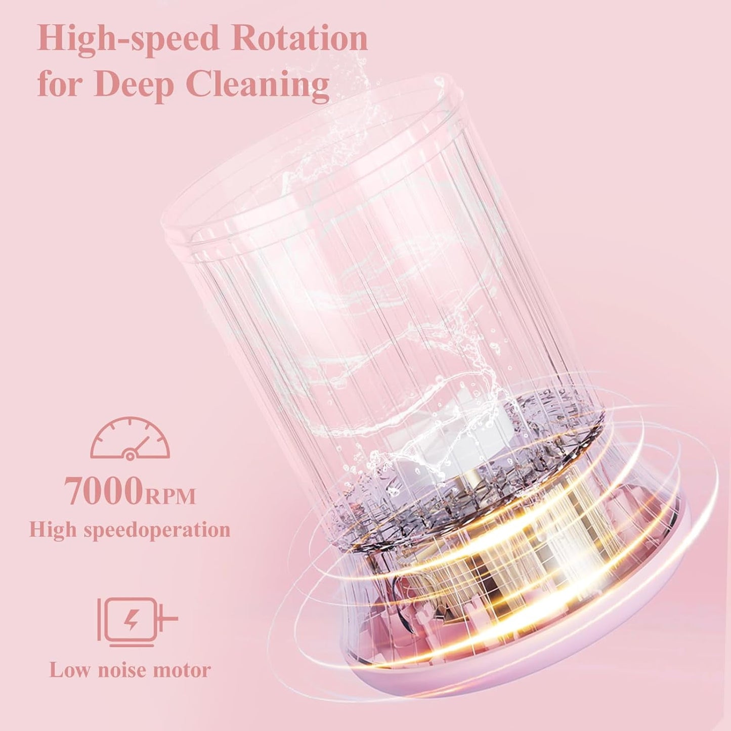 Touch screen display on Miraveila pink cleaner — speed control interface detail