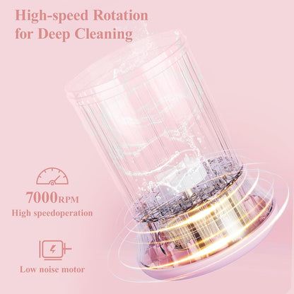 Touch screen display on Miraveila pink cleaner — speed control interface detail