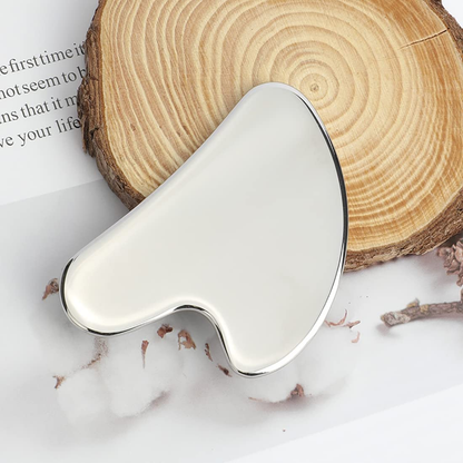 Stainless Steel Gua Sha and Face Roller Set for Sculpting and Massage